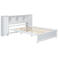 Full Size Platform Bed With Storage Headboard And Lockers, White Full Box Spring Not Required White Wood Bedroom Solid Wood Mdf