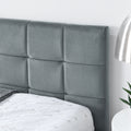 Full Size Upholstered Tufted Bed Frame, Sofa Bed Frame With Comfortable Backrest And Armrests, Full Size Bed For Bedroom, Living Room,Velvet, Grey 80.5''*59''*30.5'' Box Spring Not Required Full