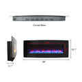 48 Inch Curved Front Wall Mounted Electric Fireplace With Remote And Multi Color Flame & Emberbed Powder Coated Electric Antique Black Vent Free Primary Living Space Yes Wall Mount Tempered Glass Sheet Metal Electric
