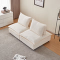 Modern 2 Seater Armless Sofa Couch For Living Room Modular Design, Ultra Soft Chenille Fabric, Easy Assembly, Sturdy Frame, Stylish And Comfortable Perfect For Apartments Beige Foam Chenille 2 Seat