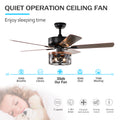 52'' Plywood Blades Ceiling Fan With Remote Control For The Living Room ,Bed Room Matte Black American Design,American Traditional,Farmhouse,Rustic,Vintage Plywood Iron