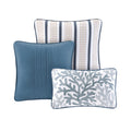 Brushed Microfiber Quilt Set With Throw Pillows Blue King King Blue Polyester