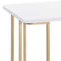 White And Gold Writing Desk White Gold Computer Desk Office Rustic Rectangular Desk Wood Metal Sled