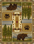 Woodland Gc Rst5301 Multi 5 Ft. 3 In. X 7 Ft. 3 In. Lodge Area Rug Cream Polypropylene