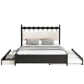 Queen Size Wooden Storage Platform Bed, With 2 Big Drawers, T Size Trundle ,Espresso Queen Espresso Plywood