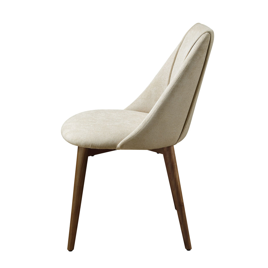 Willene Side Chair Set 2 , Beige Fabric & Walnut Finish Dn03146 Beige Wood