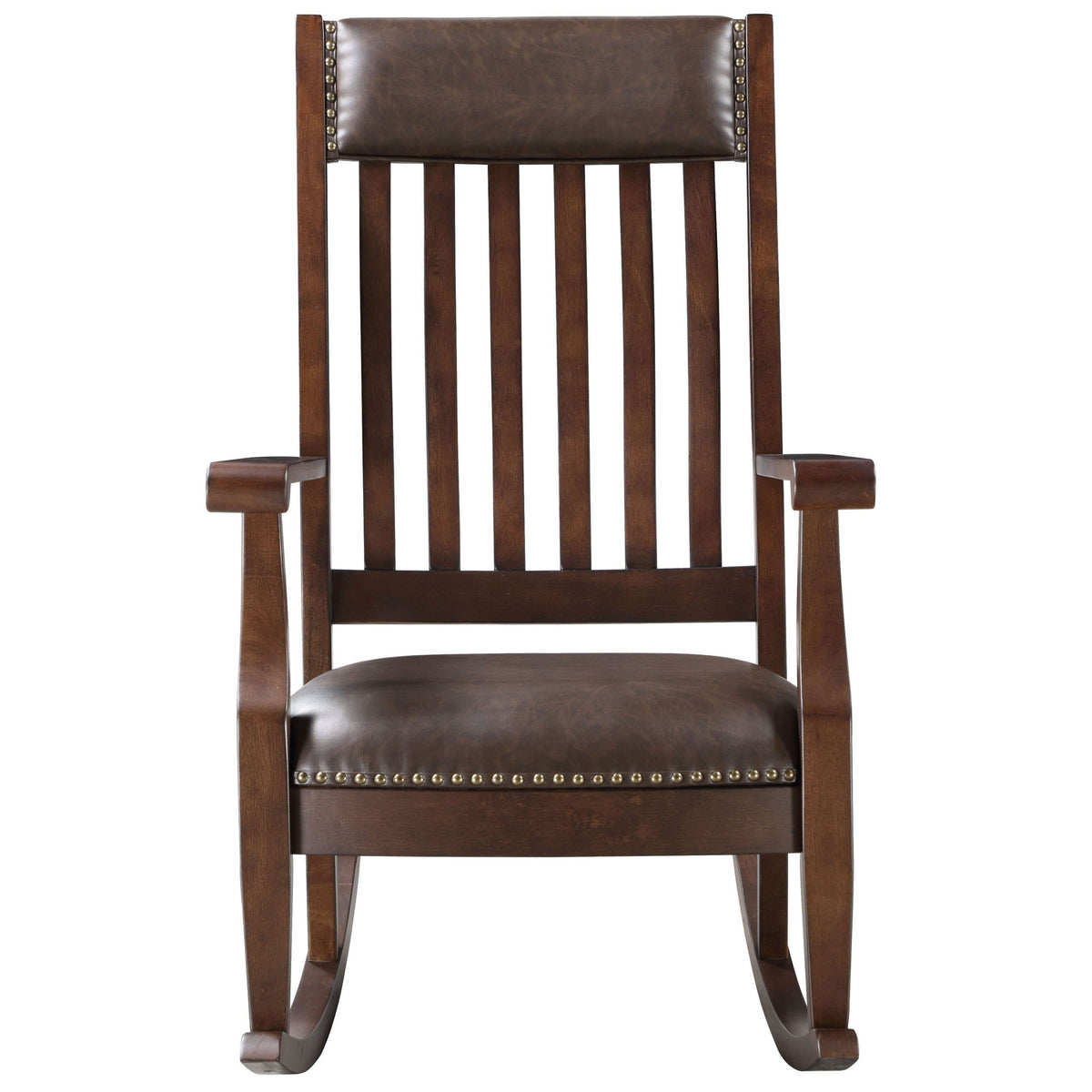 Classic Brown Rocking Chair Brown And Walnut Rocking Chair With Trim Solid Walnut Brown Primary Li