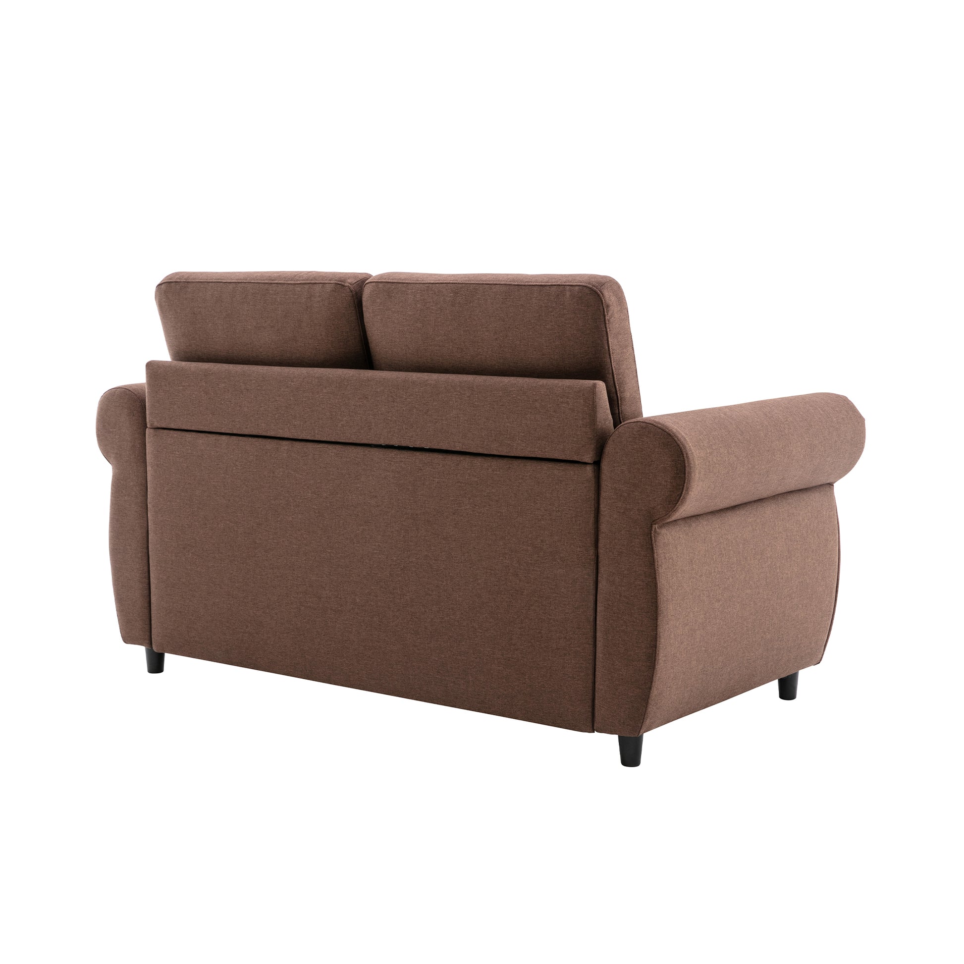 57.9" Orisfur Pull Out Sofa Bed Loveseat Sleeper With Twin Size Memory Mattress With Two Usb Ports For Living Room Spaces Old Sku:Wf305474Aad , Brown Brown Foam Linen