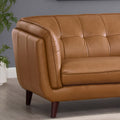 Solana Leather Sofa Cognac Down Filling Genuine Leather 3 Seat