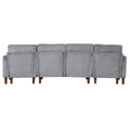 U Shaped Sponge Filled Cushion Combination Sofa, Suitable For Living Rooms, Studies, And Spacious Spaces Gray Polyester 4 Seat