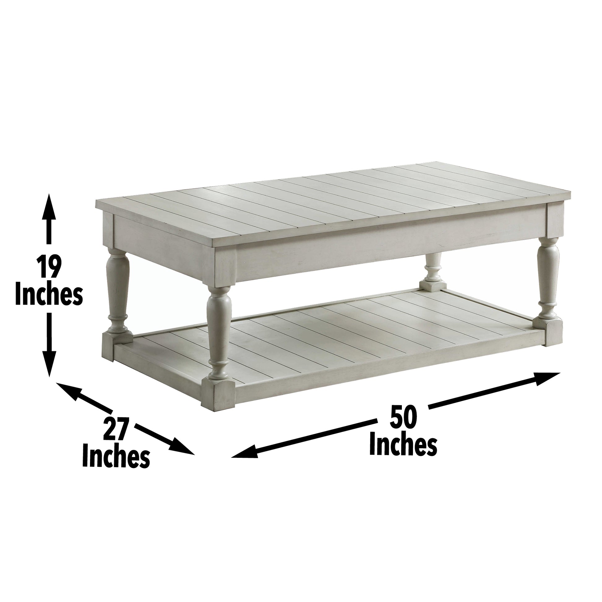 Hemingway 3 Piece Table Set White White Wood