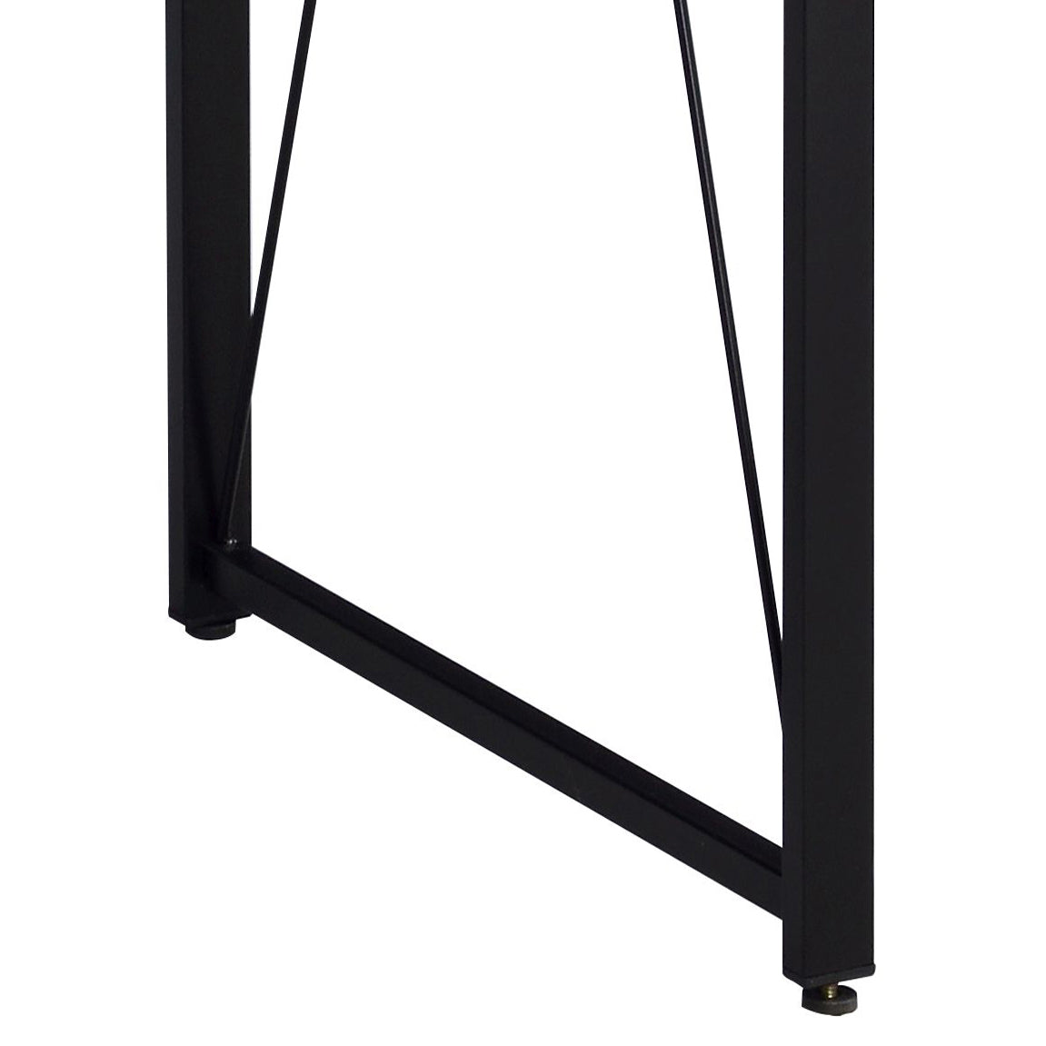 Weathered Oak And Black 47.5" Writing Desk With Metal Sled Base Black Brown Writting Desk Office Industrial,Rustic Rectangular Desk Rectangular Wood Metal Sled