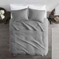 3 Piece Quilt Set Grey King Cal King King Grey Cotton