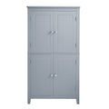 Elegant Bathroom Floor Storage Cabinet, Bathroom Storage Unit, Freestanding Cabinet With 4 Doors, Adjustable Shelves, Adaptable Shelves, Grey Grey Mdf