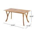 Hermosa 59 Inch Rectangular Wood Table Teak Acacia Wood