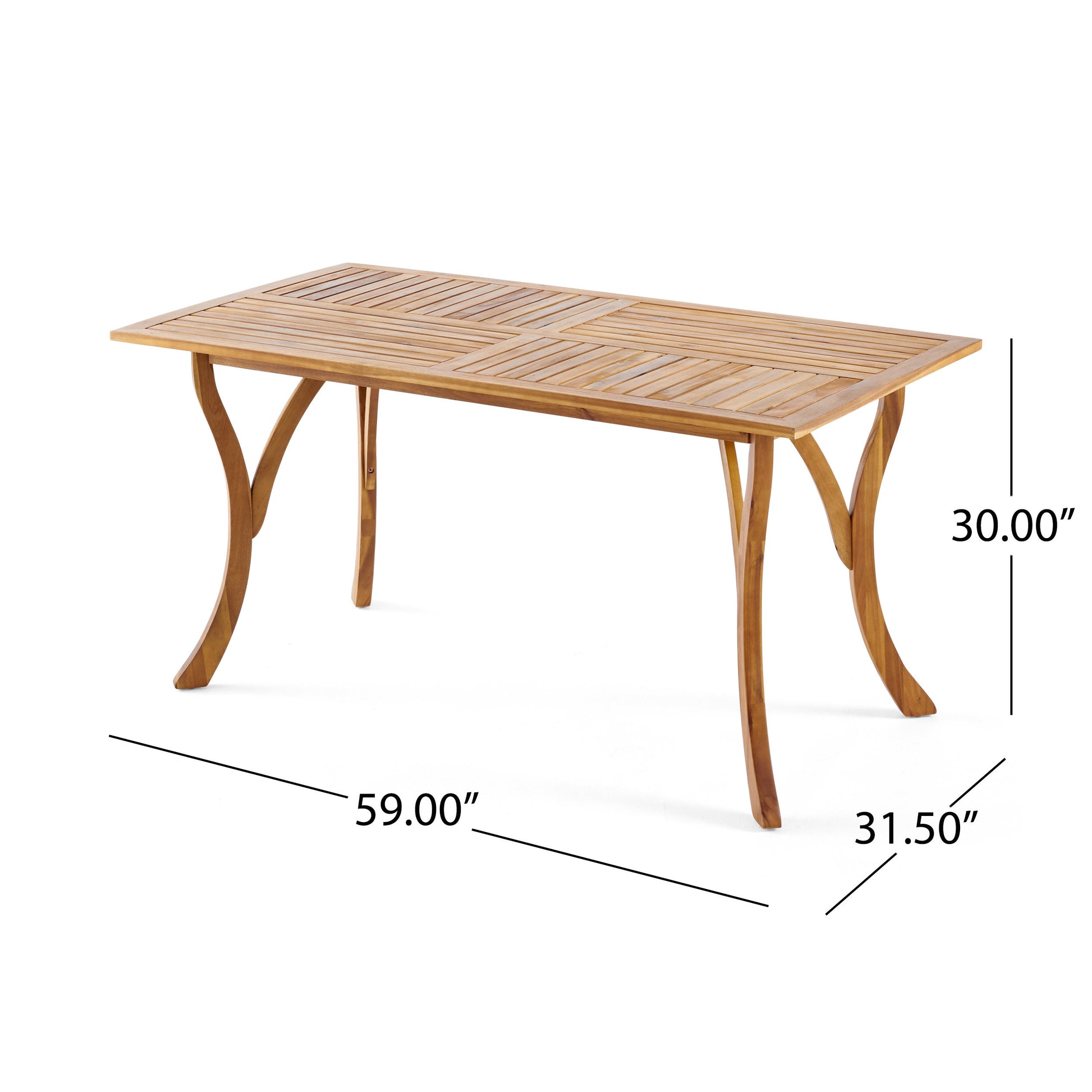 Hermosa 59 Inch Rectangular Wood Table Teak Acacia Wood