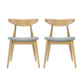 Chair Set Of 2 Beige Fabric