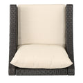 Antibes 4Pcs Wicker Chat Set Brown Wicker And Beige Cushion Yes Brown Seats 4 Mildew Resistant Frame Fade Resistant Cushion Garden & Outdoor Classic Foam Pe Rattan Iron Waterproof Fabric