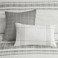 6 Piece Cotton Jacquard Oversized Comforter Set White Grey Queen Queen Grey White Cotton
