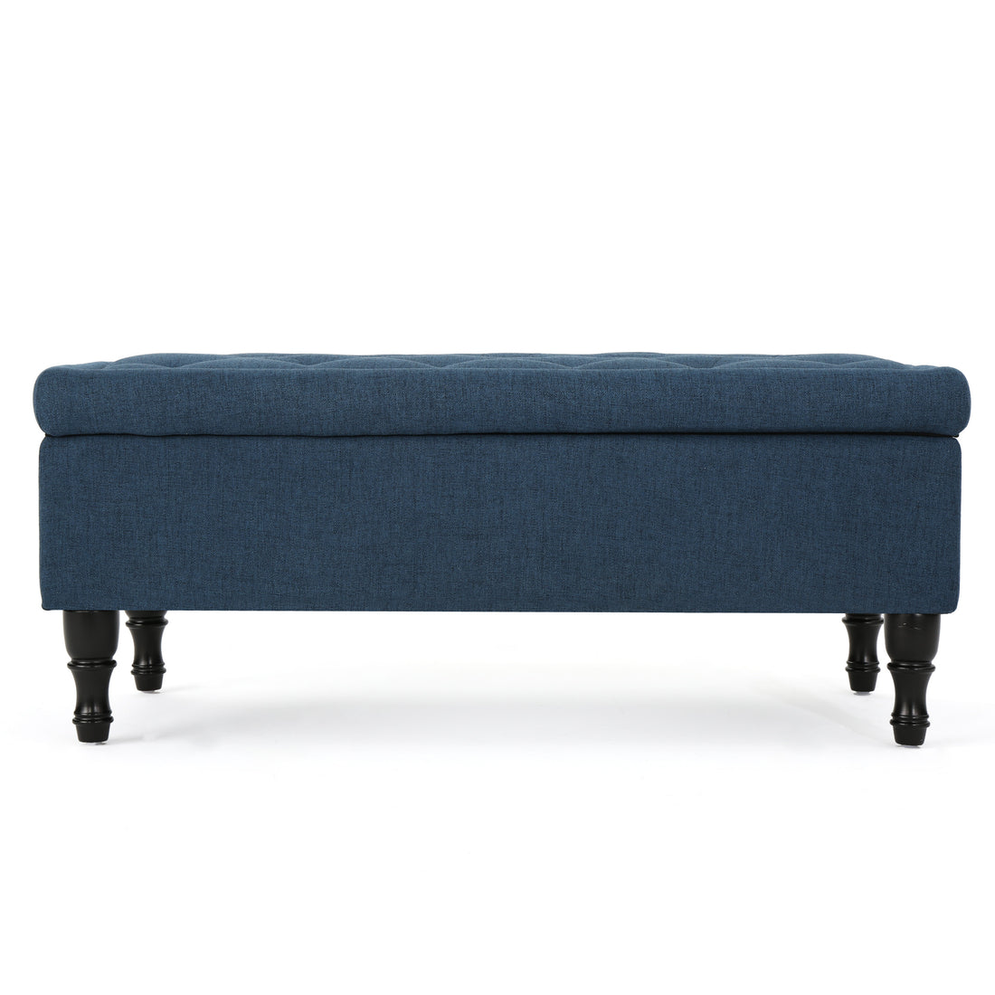 Hyatt Storage Ottoman Navy Blue Fabric