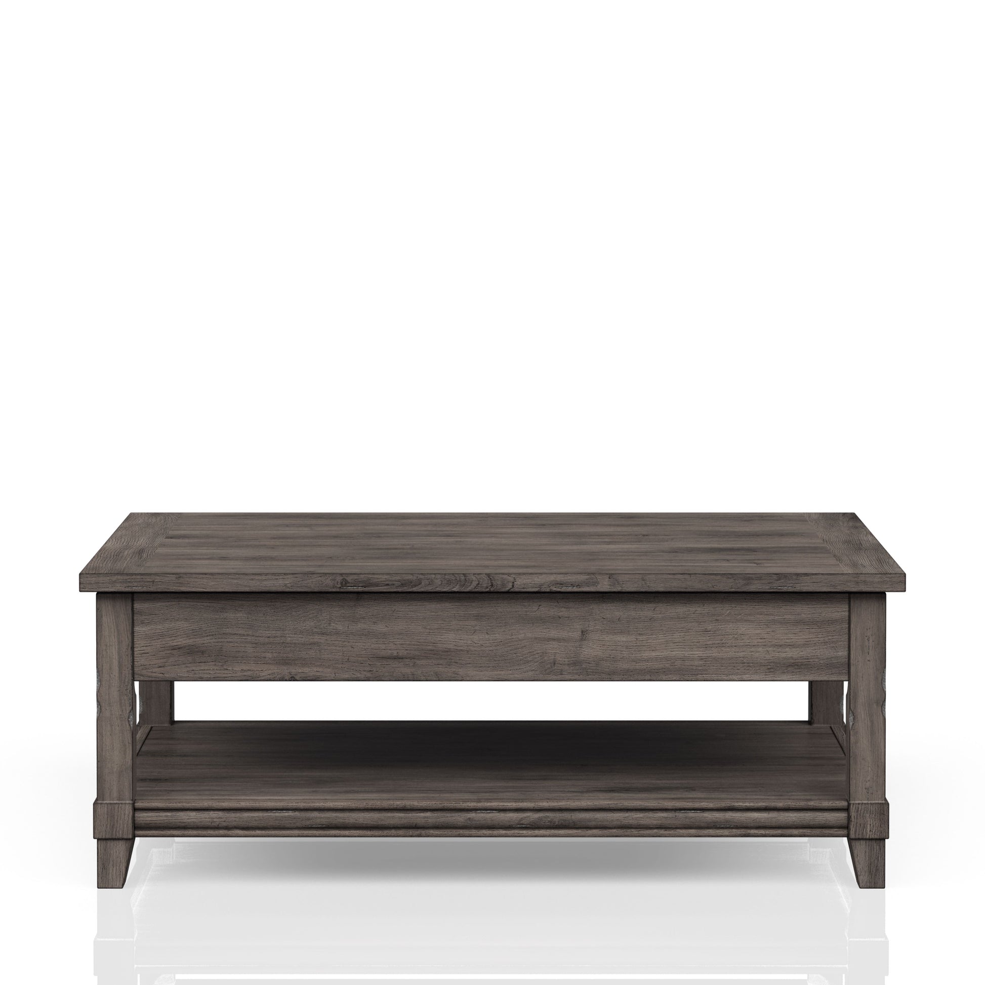 Lift Top Cocktail Table W Casters Gray Solid Wood Mdf