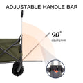 Outdoor Garden Park Utility Kids Wagon Portable Beach Trolley Cart Camping Foldable With Big Wheels Folding Wagon Army Green Garden & Outdoor Fabric Steel