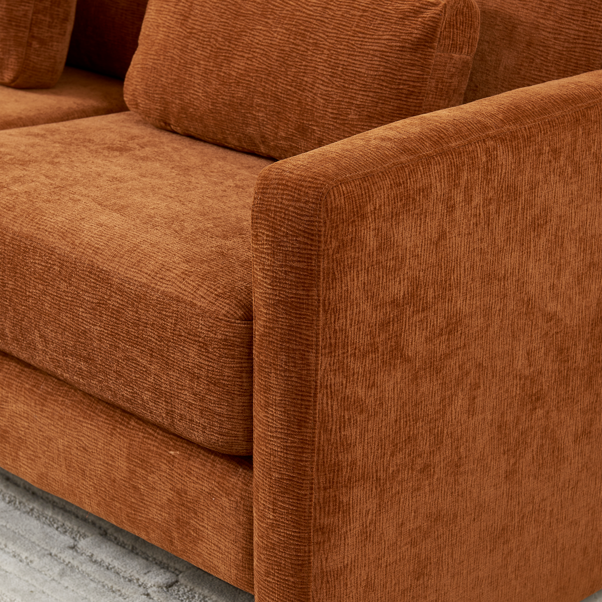 58.66" Small Modern Loveseat Sofa, Mid Century Chenille Fabric 2 Seat Couch Beautiful Seat With Back Cushions, Accent Sofa Couch For Living Room, Bedroom And Small Space Orange Wood Foam Chenille 2 Seat