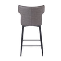 28Inch Counter Height Bar Stools Set Of 2, Modern Bar Upholstered Chairs With Pu Leather, Metal Footrest And Frame For Kitchen Island, Bar Table, Dining Room, Gray Solid Kitchen Solid Back Set Of 2