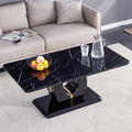 Modern Minimalist And Luxurious Black Patterned Coffee Table, Dining Table, Game Table And Work Desk For Dining Room, Living Room, Terrace And Kitchen. 47 