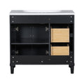 36'' Bathroom Vanity With Top Resin Sink, Freestanding Bathroom Storage Cabinet With 2 Drawers And A Tip Out Drawer, Solid Wood Frame Vanity Set, Height Adjustable Shelf Black Bathroom Solid Wood