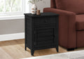 Accent Table, Nightstand, Storage Drawer, End, Side Table, Bedroom, Lamp, Storage, Black Veneer, Transitional Black Mdf