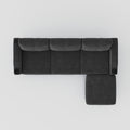 Convertible Combo Sofa Sofa L Shaped Sofa With Storage Cabinet Footstool, Living Room Dark Gray Sofa, Living Room Bedroom Office Small Space 3 Seat Combo Sofa Dark Gray Metal 3 Seat