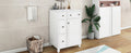 24 Inch Bathroom Vanity Cabinet With Ceramic Sink, 2 Drawers, 1 Door White Bathroom Solid Wood Mdf