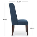 Dining Chair Set Of 2 Navy Blue Fabric