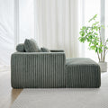 62.5 Inch Corduroy Sponge Sofa Lounge Chair With Removable Footrest,No Assembly Required,Fluffy Modern Sleeper Chair For Indoor Living Room Bedroom Army Green Foam Corduroy 1 Seat