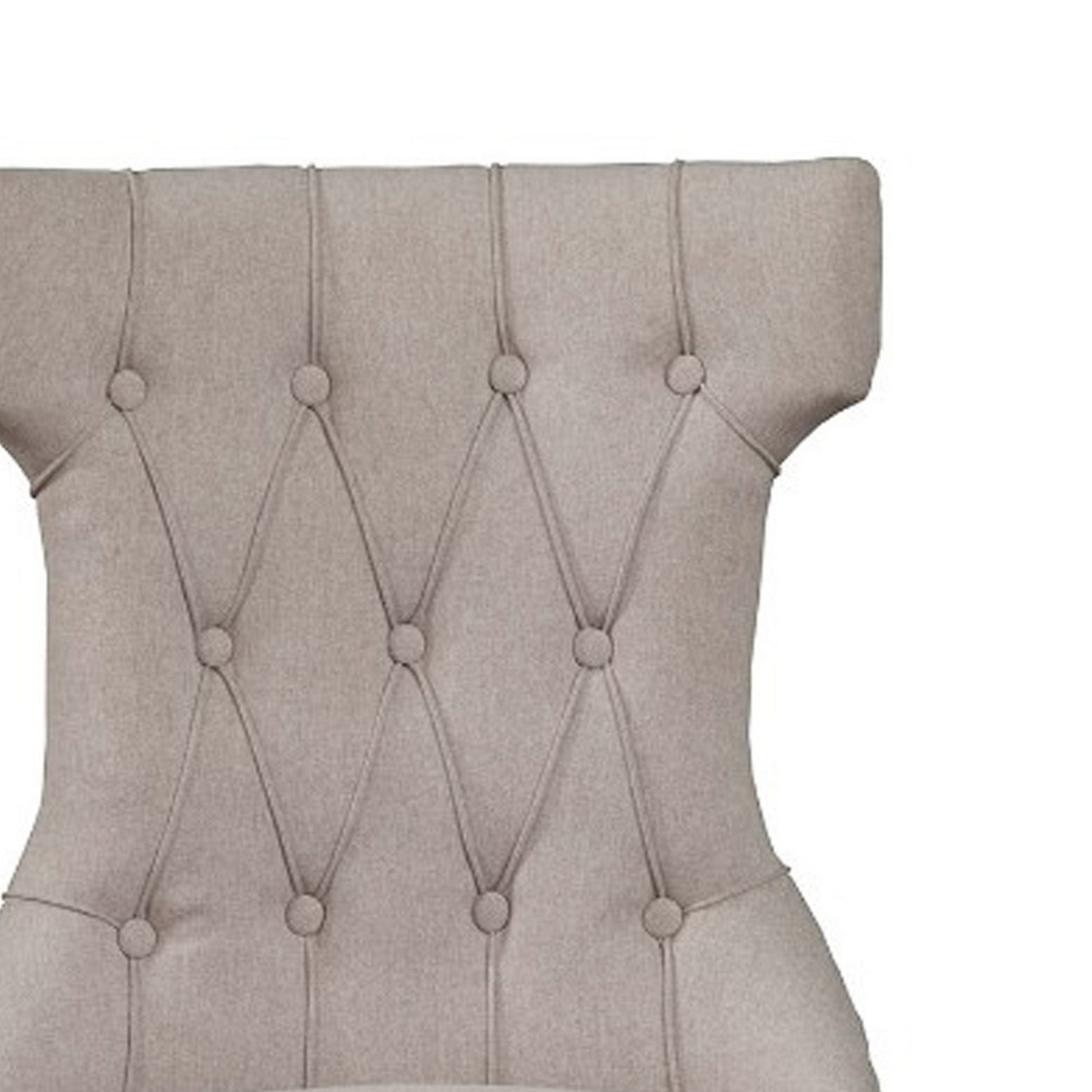 Upholstered Button Tufted Side Chairs With Wooden Base Set Of 2 Gray Gray Solid Wood