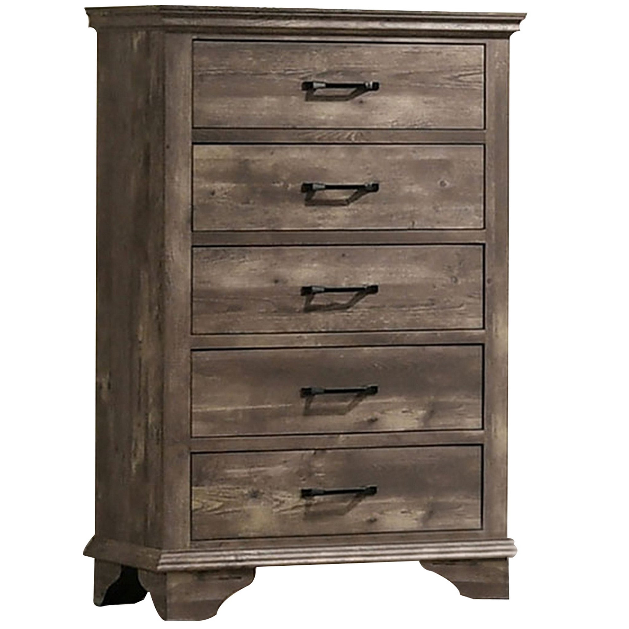 Fiza 52 Inch Tall Dresser Chest, 5 Gliding Drawers, Rustic Gray Solid Wood Gray Solid Wood Fiza 52 Inch Tall Dresser Chest, 5 Gliding Drawers, Rustic Gray Solid Wood Gray Solid Wood