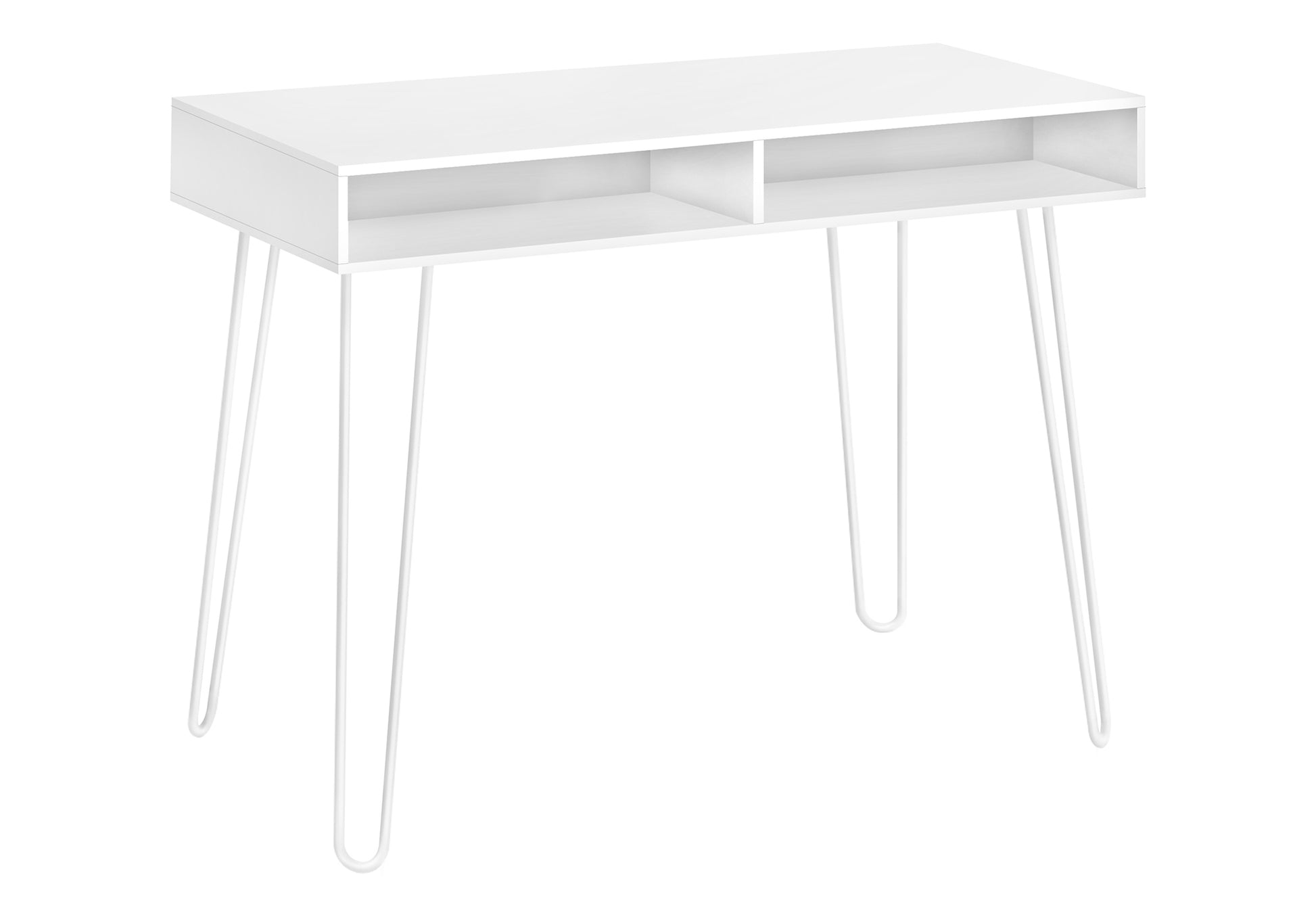 Computer Desk, Home Office, Laptop, Left, Right Set Up, Storage Drawers, 40"L, Work, White Laminate, White Metal, Contemporary, Modern White Particle Board