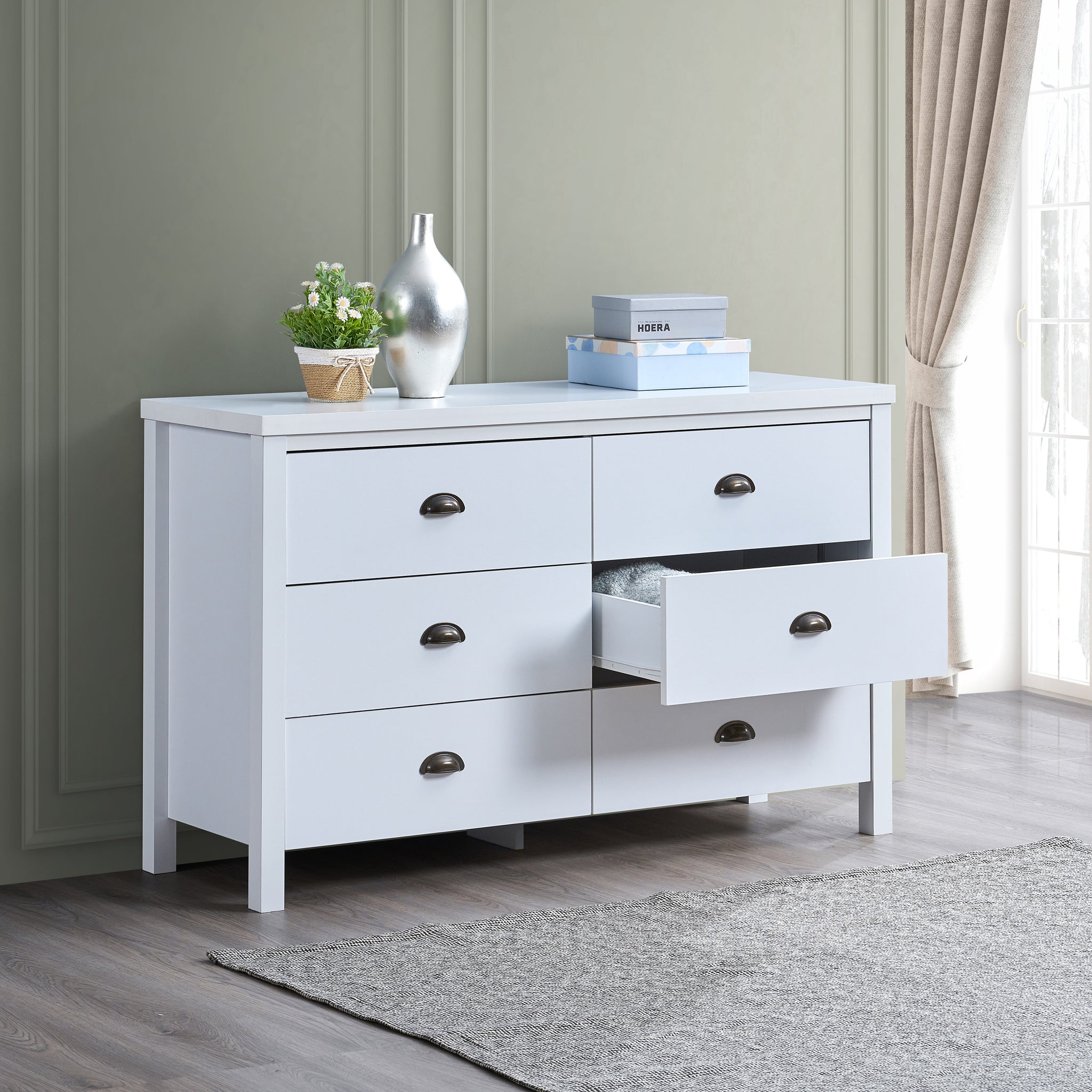 dresser with sliding drawers BOSHIRO White for Bedroom 5 Drawers, 48" Tall w/ Barn Door, Farmhouse 5 Chest of for Bedroom, Hallway, Living Room, Dining Room, Antique White : Baby The combination of drawers and sliding barn doors greatly increases the storage space in your home and can be used to store socks Safari 6 Drawer Master Dresser