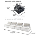 Versatile 4 Module Sofa With Adjustable Backrests And Customizable Configuration Chenille Black Sofa Black Chenille 4 Seat