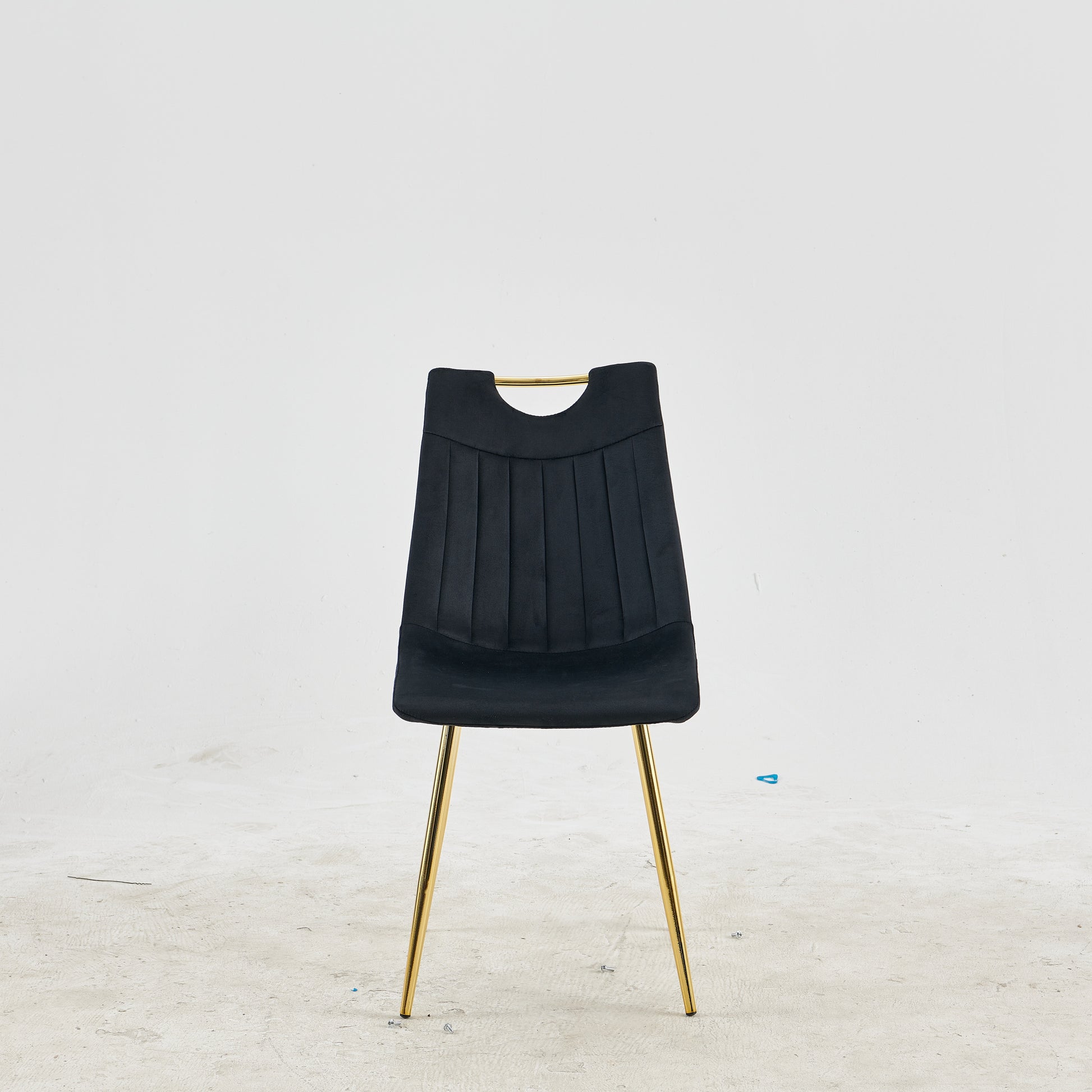 1 4,5Pieces Dining Set, Table Metal Leg Mid Century Dining Table For 4 6 People With Mdf Table Top, Pedestal Dining Table, End Table Leisure Coffee Table Gold Black Mdf Metal