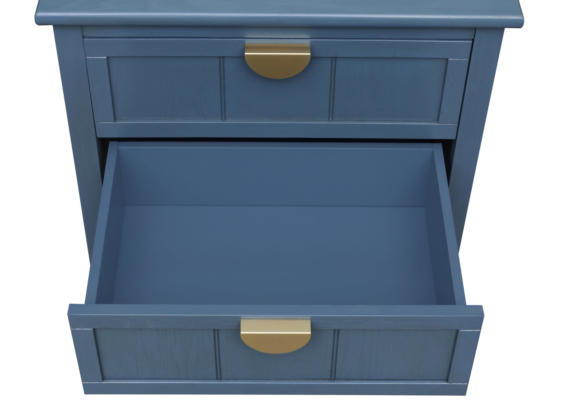 2 Drawer Side Table,American Style, End Table,Suitable For Bedroom, Living Room, Study Blue Mdf