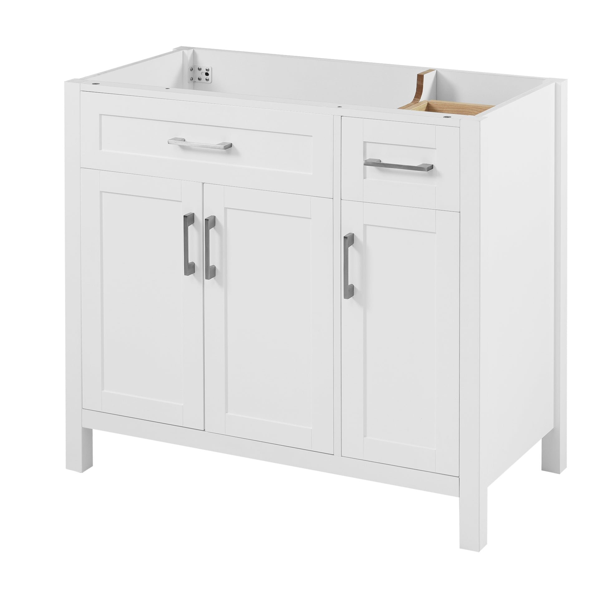 Cabinet Only 36" White Bathroom Vanity Sink Not Included White Bathroom Solid Wood Mdf