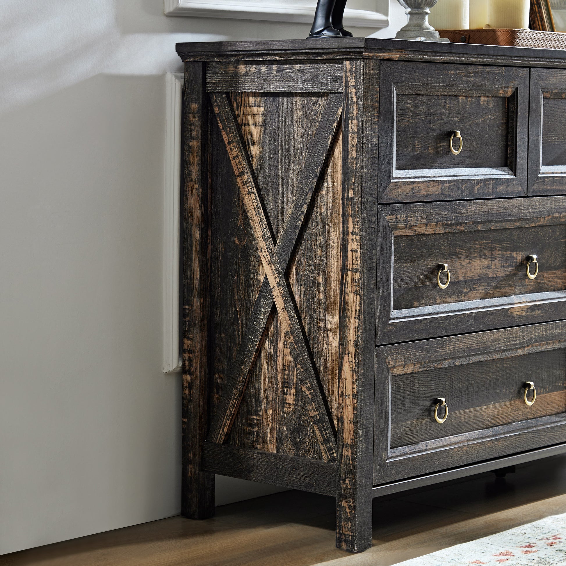 Farmhouse 7 Drawers Dresser For Bedroom, Wood Rustic Dresser Tv Stand, Farmhouse 7 Drawers Dresser For Bedroom, Wood Rustic Dresser Tv Stand,