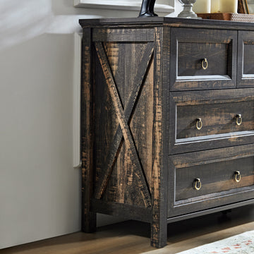Farmhouse 7 Drawers Dresser For Bedroom, Wood Rustic Dresser Tv Stand, Farmhouse 7 Drawers Dresser For Bedroom, Wood Rustic Dresser Tv Stand,