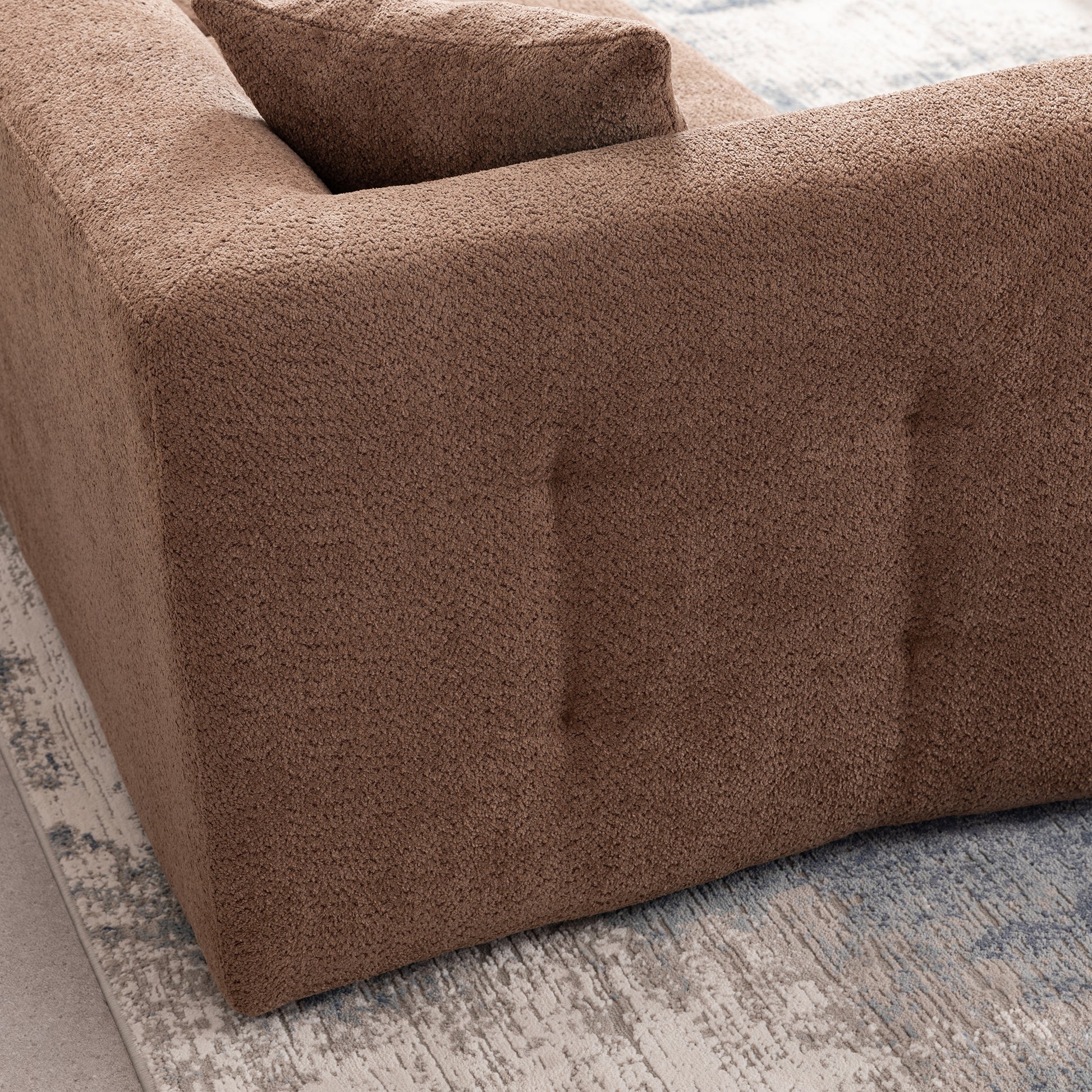 2297 Brown Sofa Brown Fabric 3 Seat
