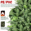 9Ft Artificial Christmas Tree With 3509 Pe&Pvc Mixed Branch Tips, Unlit Hinged Premium Spruce Fake Xmas Trees, Hinged Branch & Foldable Base, Green Green Polyethylene