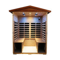 Outdoor Khaya Wood Four Person Far Infrared Sauna Room Natural Wood Metal & Wood