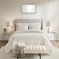 Back Print Long Fur Comforter Mini Set Twin White Polyester