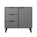 Storage Cabinet with 3 Drawers & Adjustable Shelf, Mid 3-4 drawers-gray-particle board